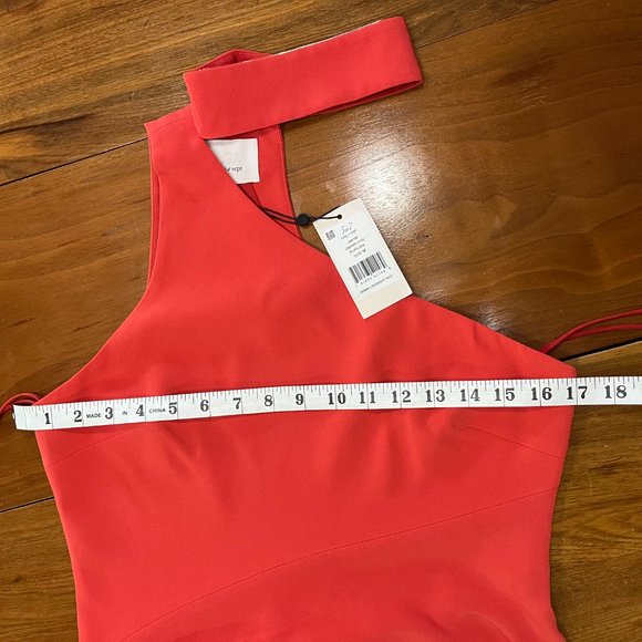 NWT - Hot Pink cinq a sept One-Shoulder Choker Top - Size Medium - Picture 8 of 10